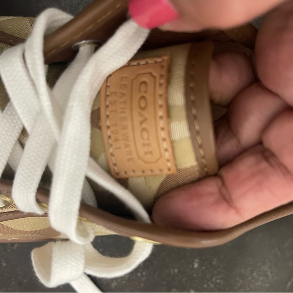 Coach Lace Up Sneakers, 7 1/2, EUC - Picture 3 of 8